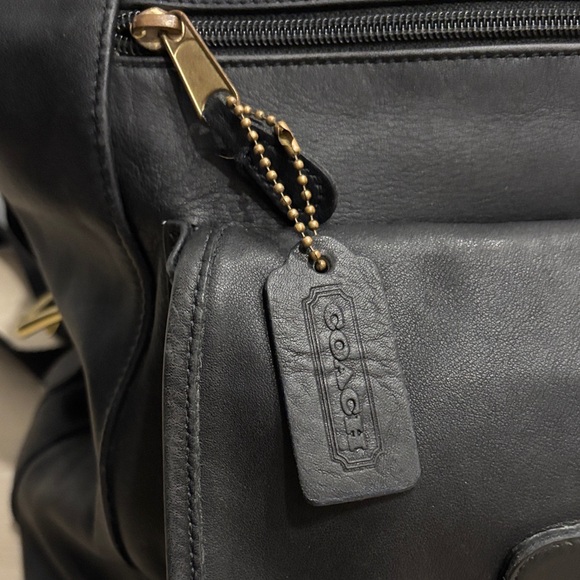 Vintage Coach 0521 Black and Gold Leather Backpack main image 12